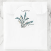 Lelietje-van-dalen bloemstuk met aangepaste naam ronde sticker (Tas)