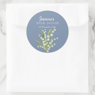 Lelietje-van-dalen Boeket Bruidsdouche Ronde Sticker