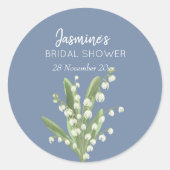 Lelietje-van-dalen Bruidsdouche Boeket  Ronde Sticker (Voorkant)