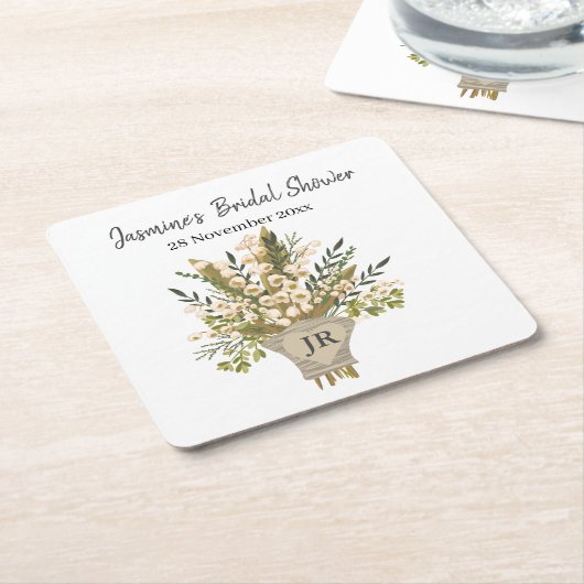 Lelietje-van-dalen Bruidsdouche  Kartonnen Onderzetters (Schuin)