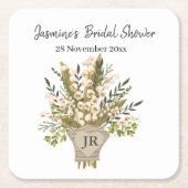 Lelietje-van-dalen Bruidsdouche  Kartonnen Onderzetters (Voorkant)