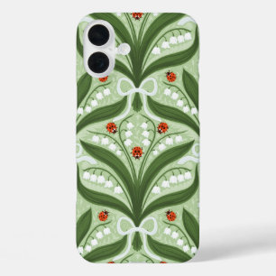 Lelietje-van-dalen en lieveheersbeestjes symmetrie iPhone 16 plus hoesje
