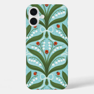 Lelietje-van-dalen en lieveheersbeestjes symmetrie iPhone 16 plus hoesje