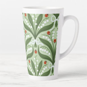 Lelietje-van-dalen en lieveheersbeestjes symmetrie latte mok