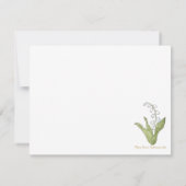 Lelietje-van-dalen handgetekende voorjaarsbloemstu notitiekaartje (Achterkant)