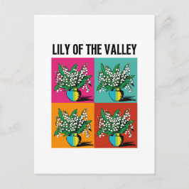 Lelietje-van-dalen Mei Geboortemaand Bloem Pop Art Briefkaart