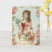 Lelietje-van-dalen-meisje Kaart (Gele Bloem)