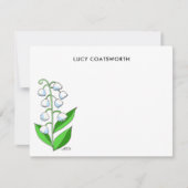 Lelietje-van-dalen Monogram Boho Lente Bloemenprin Notitiekaartje (Voorkant)