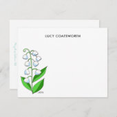 Lelietje-van-dalen Monogram Boho Lente Bloemenprin Notitiekaartje (Voorkant / Achterkant)