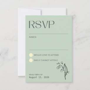 Lelietje-van-dalen - Saliegroen RSVP Kaartje