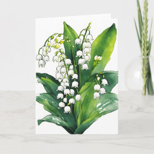 Lelietje-van-dalen - Waterverf bloemen Kaart
