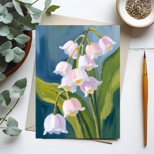 Lelietje-van-dalen   Waterverfschildering bloem Briefkaart