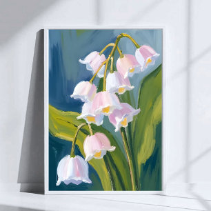 Lelietje-van-dalen   Waterverfschildering Bloem Poster