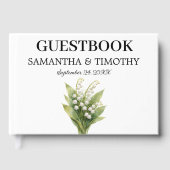 Lelietje-van-dalen Wit Bloem Bruiloft Gastenboek (Voorkant)