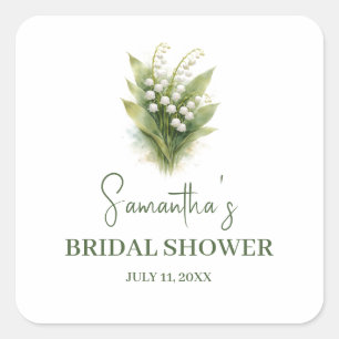 Lelietje-van-dalen Witte Bloem Bruiloftsshower Vierkante Sticker