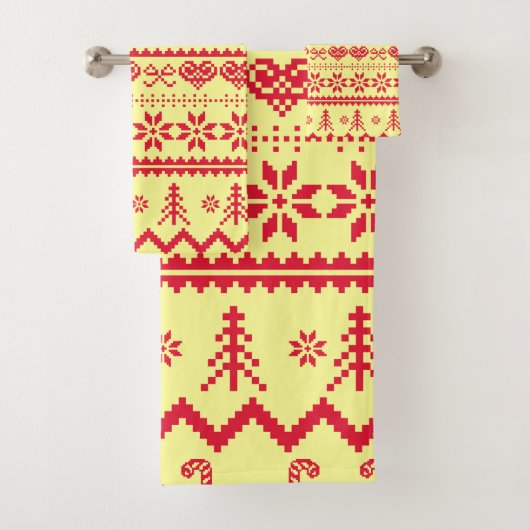 Lelijk Abstract kerstpatroon Bad Handdoek (Insitu)
