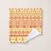 Lelijk Abstract kerstpatroon Bad Handdoek (Wasdoekje)