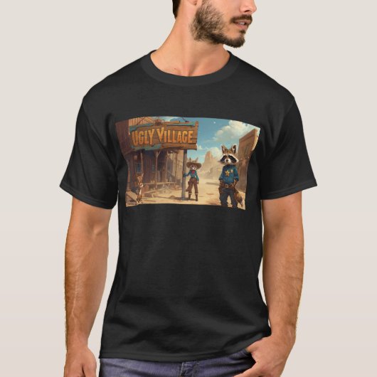 Lelijk dorpje Old West T-shirt (Voorkant)