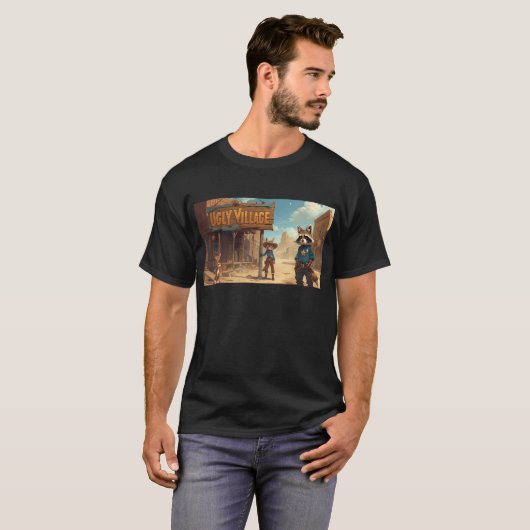 Lelijk dorpje Old West T-shirt (Voorkant volledig)