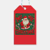 Lelijk en grappig Santa's Design Cadeaulabel (Voorkant)