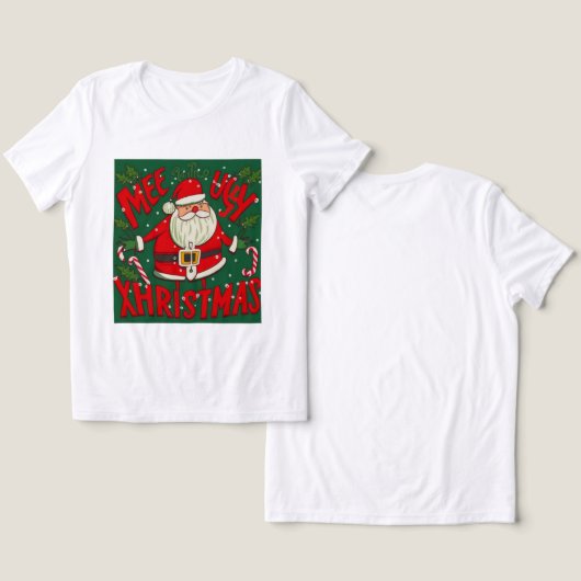 Lelijk en grappig Santa's Design Tri-Blend Shirt (Ontwerp Voorkant & Achterkant)