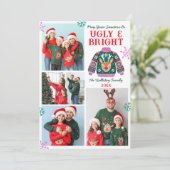 Lelijk en Helder 4 Foto Kerst Trui Collage Feestdagenkaart (Staand voorkant)