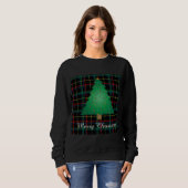 Lelijk geruit kerstboom sweatshirt (Voorkant volledig)