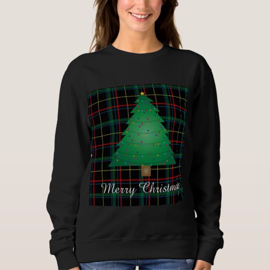 Lelijk geruit kerstboom sweatshirt (Voorkant)