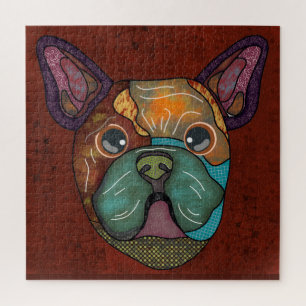 lelijk gezicht van Bulldog Jigzaag Puzzle Legpuzzel