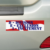Lelijk gezicht van DEI Division uitsluiting aanzet Bumpersticker (Op auto)