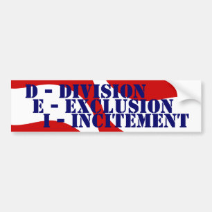 Lelijk gezicht van DEI Division uitsluiting aanzet Bumpersticker