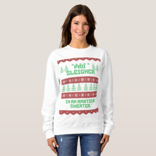 Lelijk, grappig, kerst vrouwen sweatshirt - vakant (Voorkant volledig)