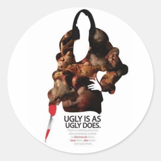 Lelijk is zo lelijk als lelijk ronde sticker (Voorkant)