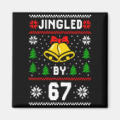 Lelijk Kerst 67 Meme-ontwerp Leuke Zes Zeven Hand Magneet (Voorkant)