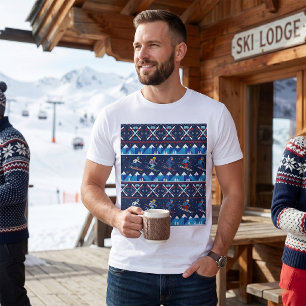 Lelijk Kerst Skihout Patronen Vakantie T-shirt