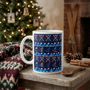 Lelijk Kerst Skihoutmotief Vakantie  Koffiemok