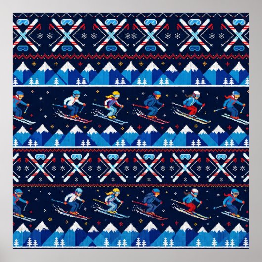 Lelijk Kerst Skihulpje Vakantie Poster (Voorkant)