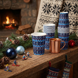 Lelijk Kerst-skipatroon Vakantie Papieren Bekers