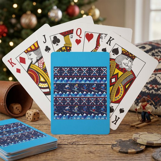 Lelijk Kerst Skipatroon Vakantie Pokerkaarten