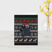 Lelijk Kerst Zwart Kat Prettig Kerst Cadeau Kaart (Gele Bloem)