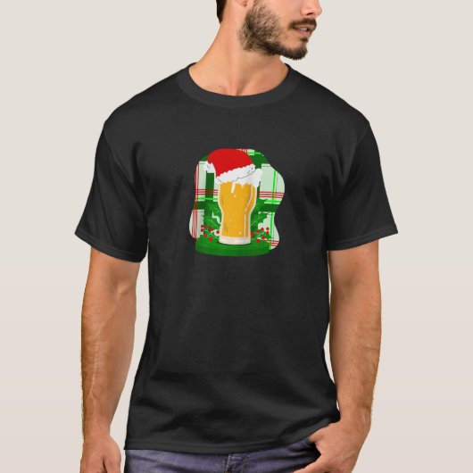 Lelijk Kerstbier Kerstman Holly Plaid Grappig T-shirt (Voorkant)