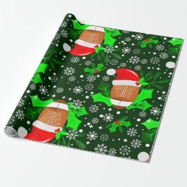Lelijk Kerstfeest football Sport Santa Xmas Holly Cadeaupapier
