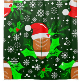 Lelijk Kerstfeest football Sport Santa Xmas Holly Douchegordijn