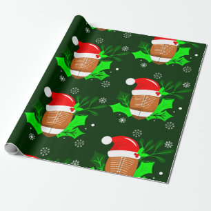 Lelijk Kerstfeest football Sport Xmas Holly Cadeaupapier