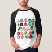 Lelijk kerstfeest Raglan T-shirt (Voorkant)