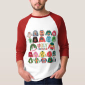 Lelijk kerstfeest Raglan T-shirt (Voorkant)
