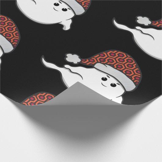 lelijk kerstfeest spooky hotel tapijt cadeaupapier (Hoek)