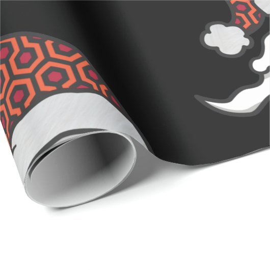 lelijk kerstfeest spooky hotel tapijt cadeaupapier (Rol Hoek)