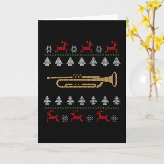 Lelijk Kerstfeest - Trompet Kaart (Gele Bloem)