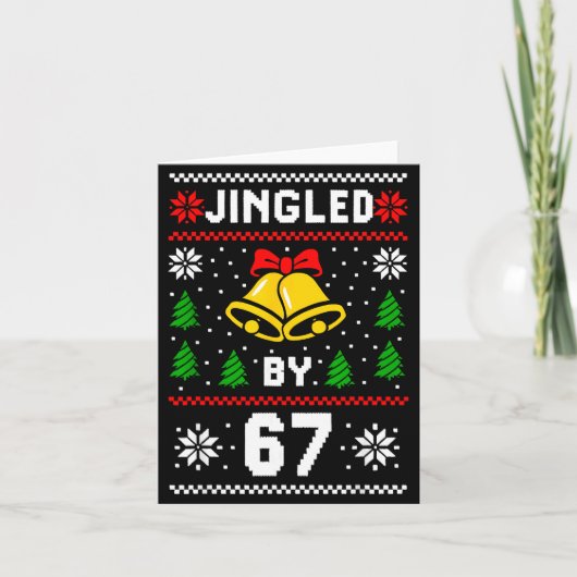 Lelijk Kerstmis 67 Meme-ontwerp Funny Six Seven Ha Kaart (Voorkant)